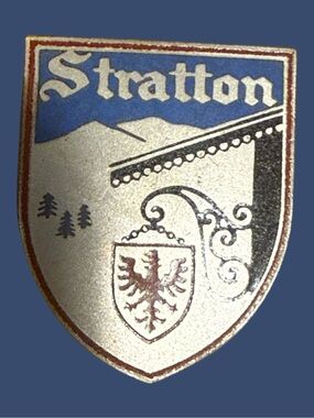Vintage Stratton Ski School Enamel Pin circa 1970